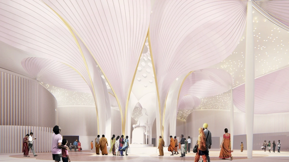 CGI of the inside of the Hindu Heritage Experience