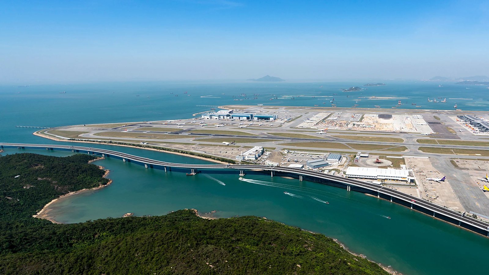 Aerial view of the Hong Kong Zhuhai Link Road