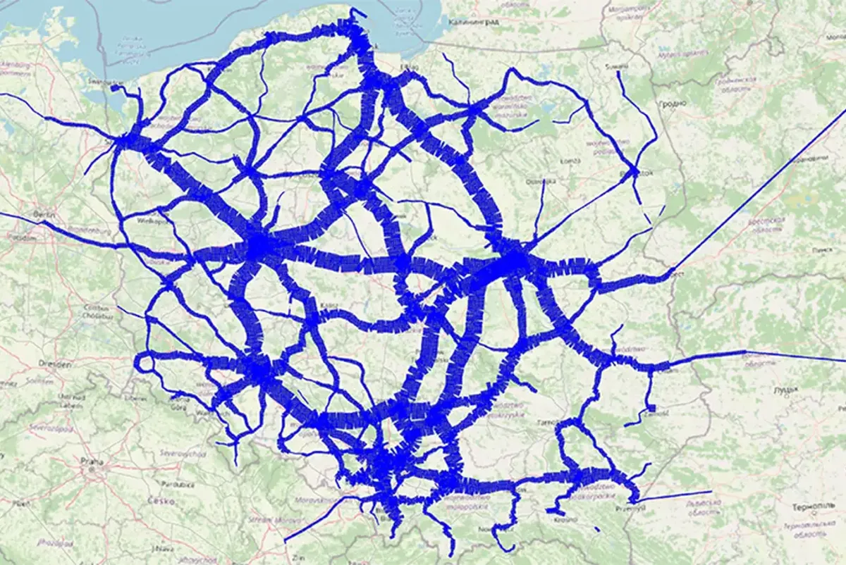 24 hour rail flow through Poland