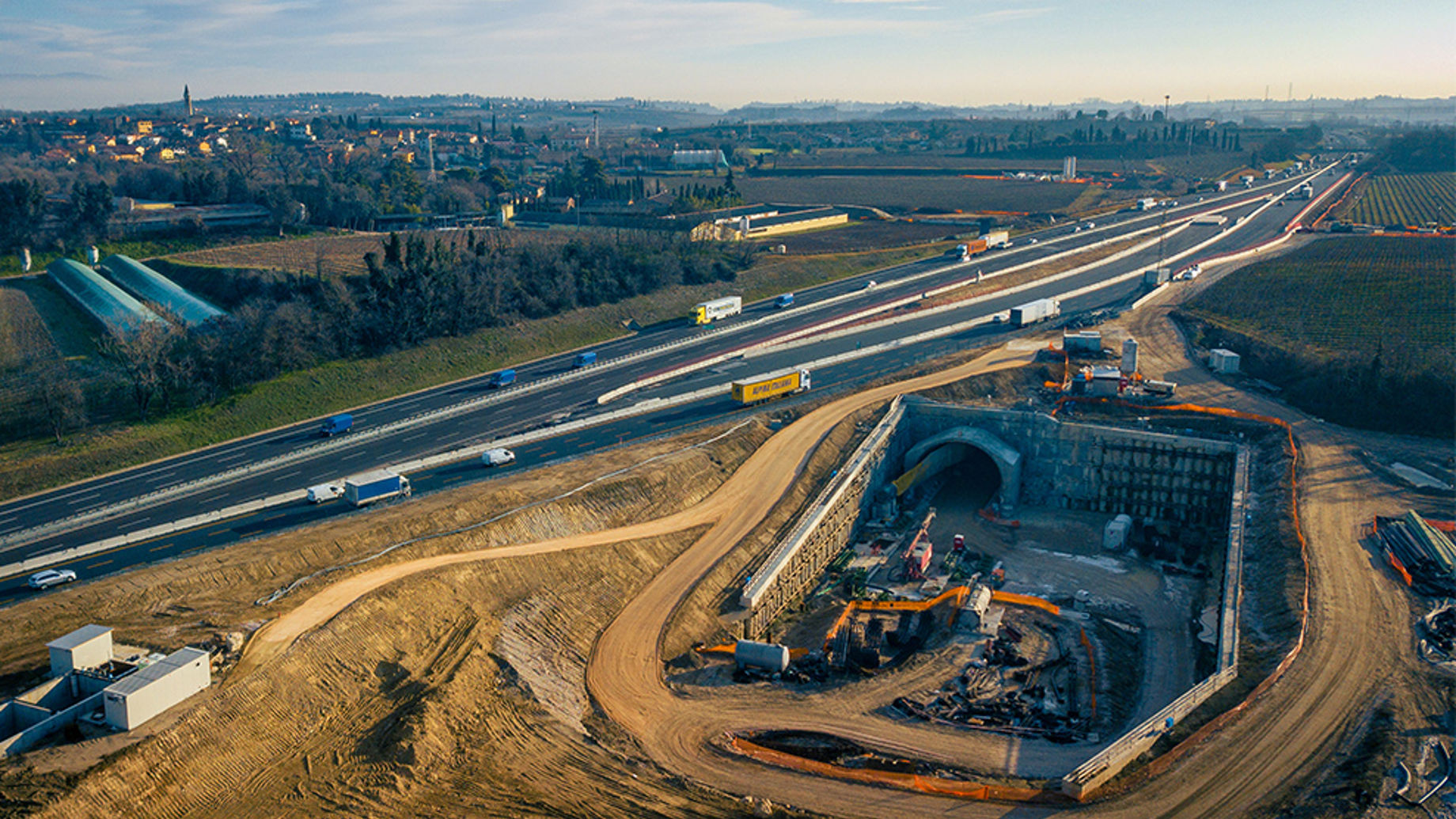 Image of construction of Italy’s A4 Brescia-Padova Highway project 