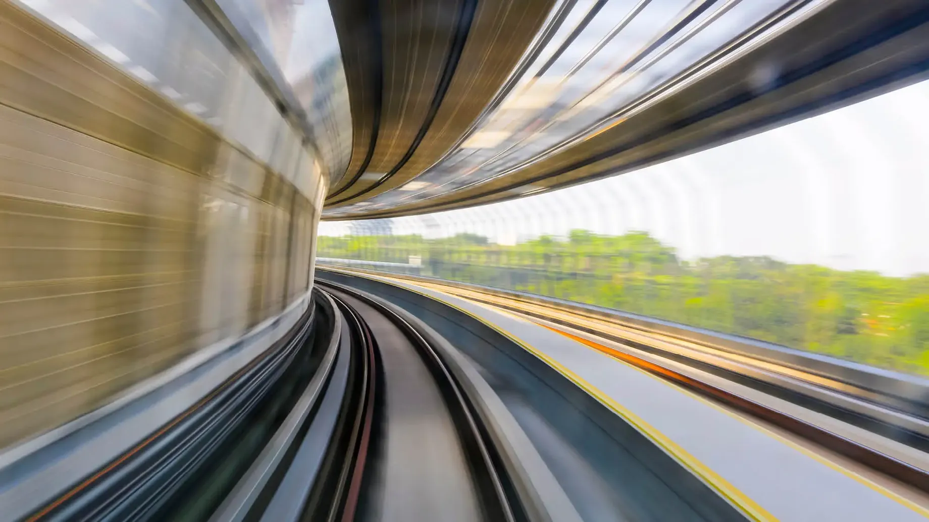 Train moving along track