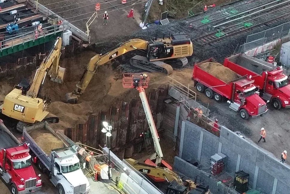 Long Island rail road construction work