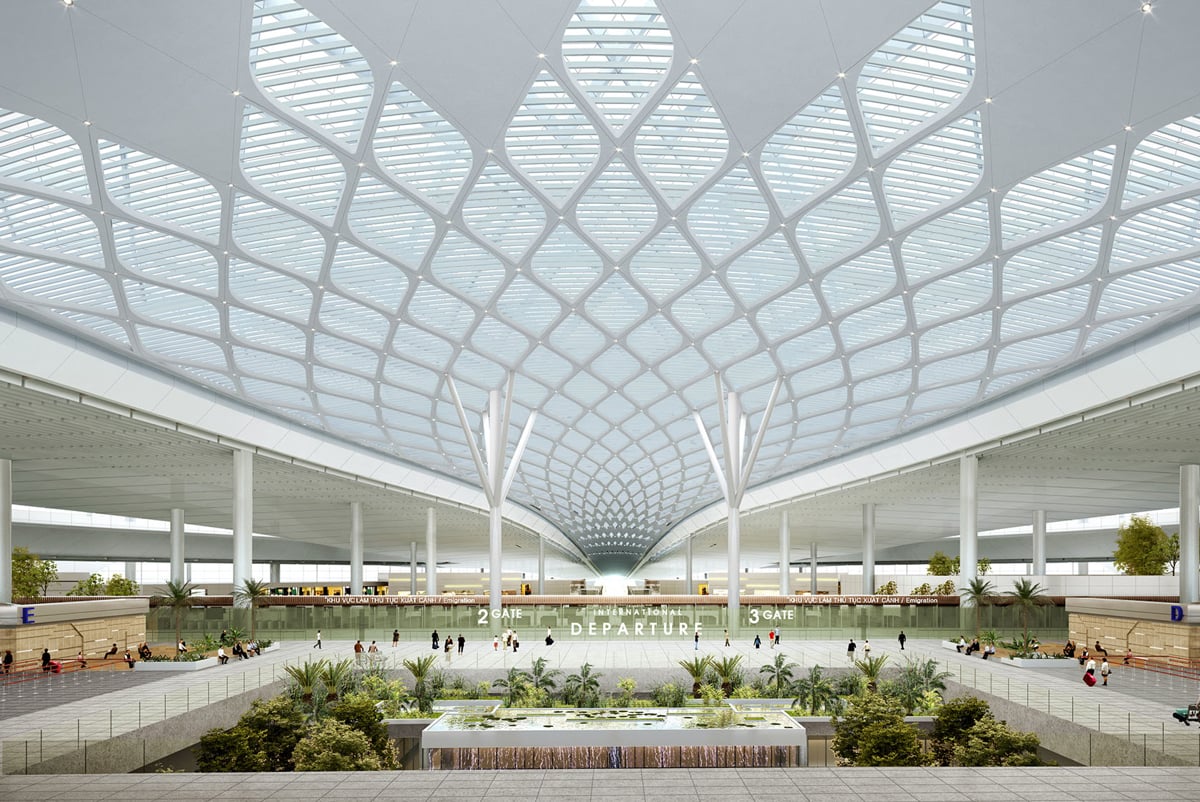 Render of Long Thanh International Terminal building © Heerim Design Architects