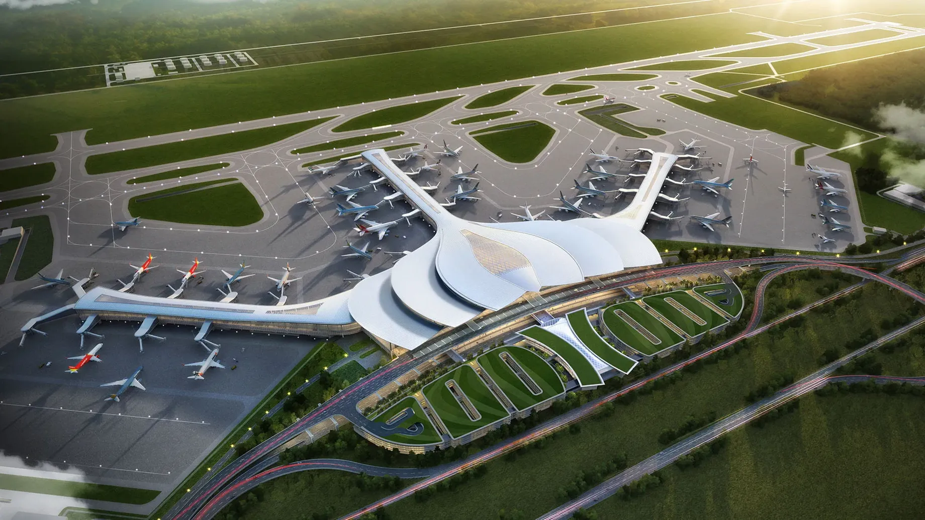 Render of Long Than International airport terminal building