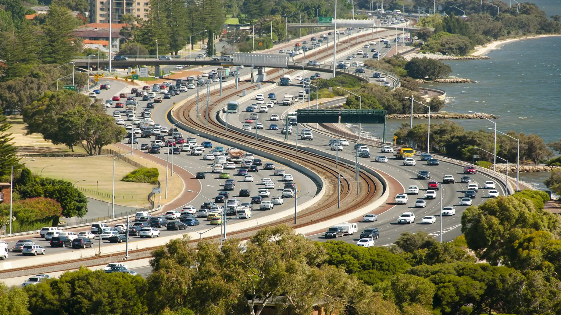 A multi-lane highway in Perth