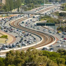 A multi-lane highway in Perth