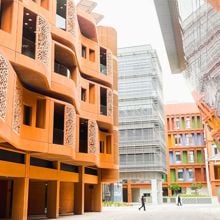 Buildings on a street in Masdar City