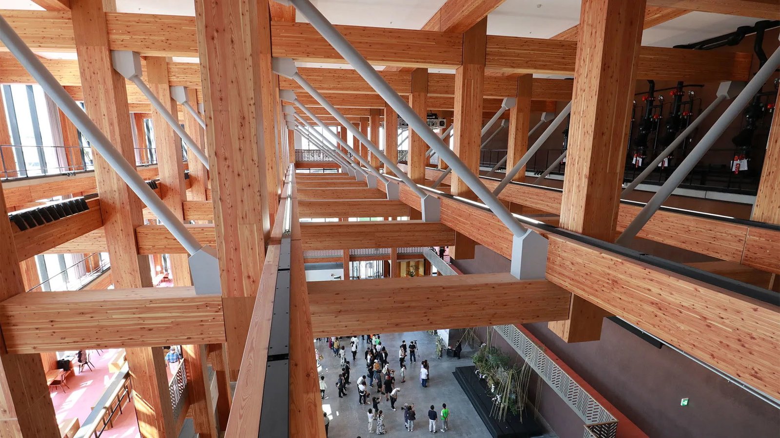 Mito Civic Centre timber truss structure
