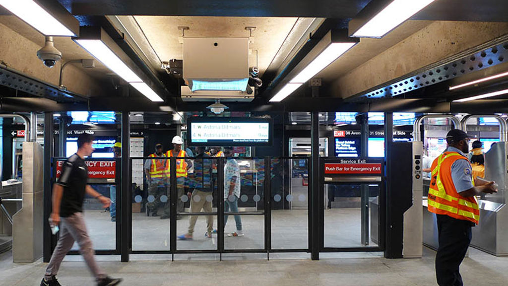 Turnstile entrance of New York City subway station