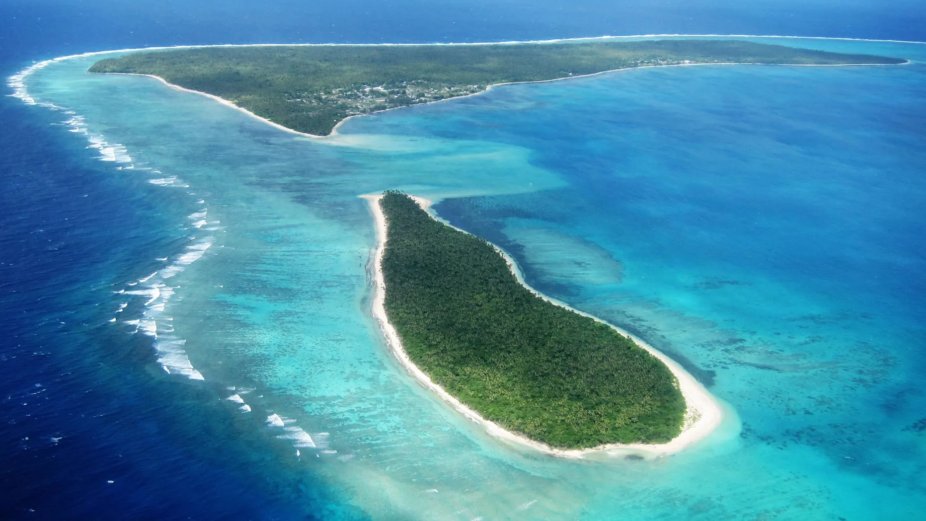 An aerial view of Tonga island