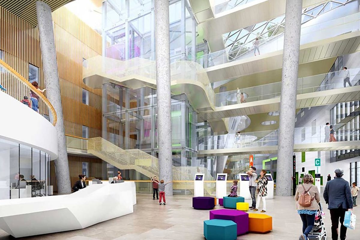 CGI of the atrium design for new children's hospital Dublin