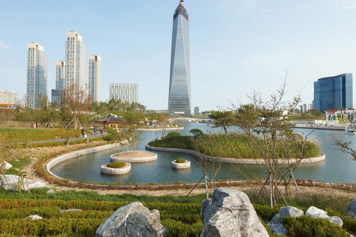 View of new Songdo Central Park
