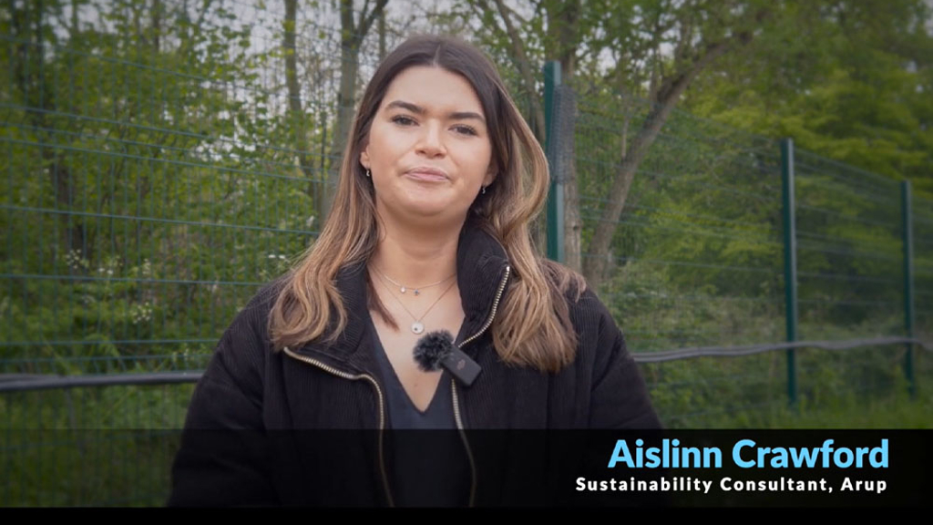 A video still of Aislinn Crawford discussing the North London Heat and Power Project
