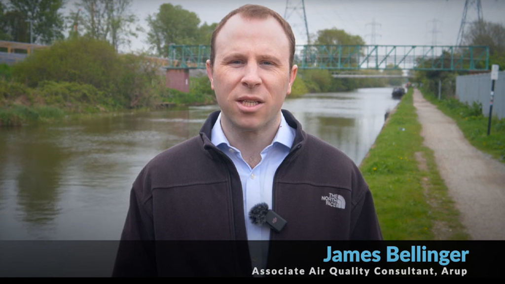 A video still of James Bellinger discussing the North London Heat and Power Project