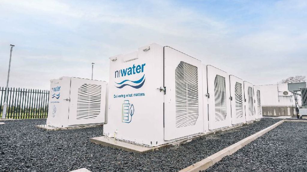 Northern Ireland Water project tanks on clear day