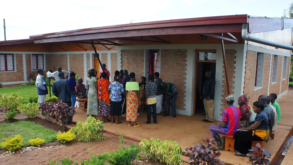 People at Ntunga maternity centre in Rwanda