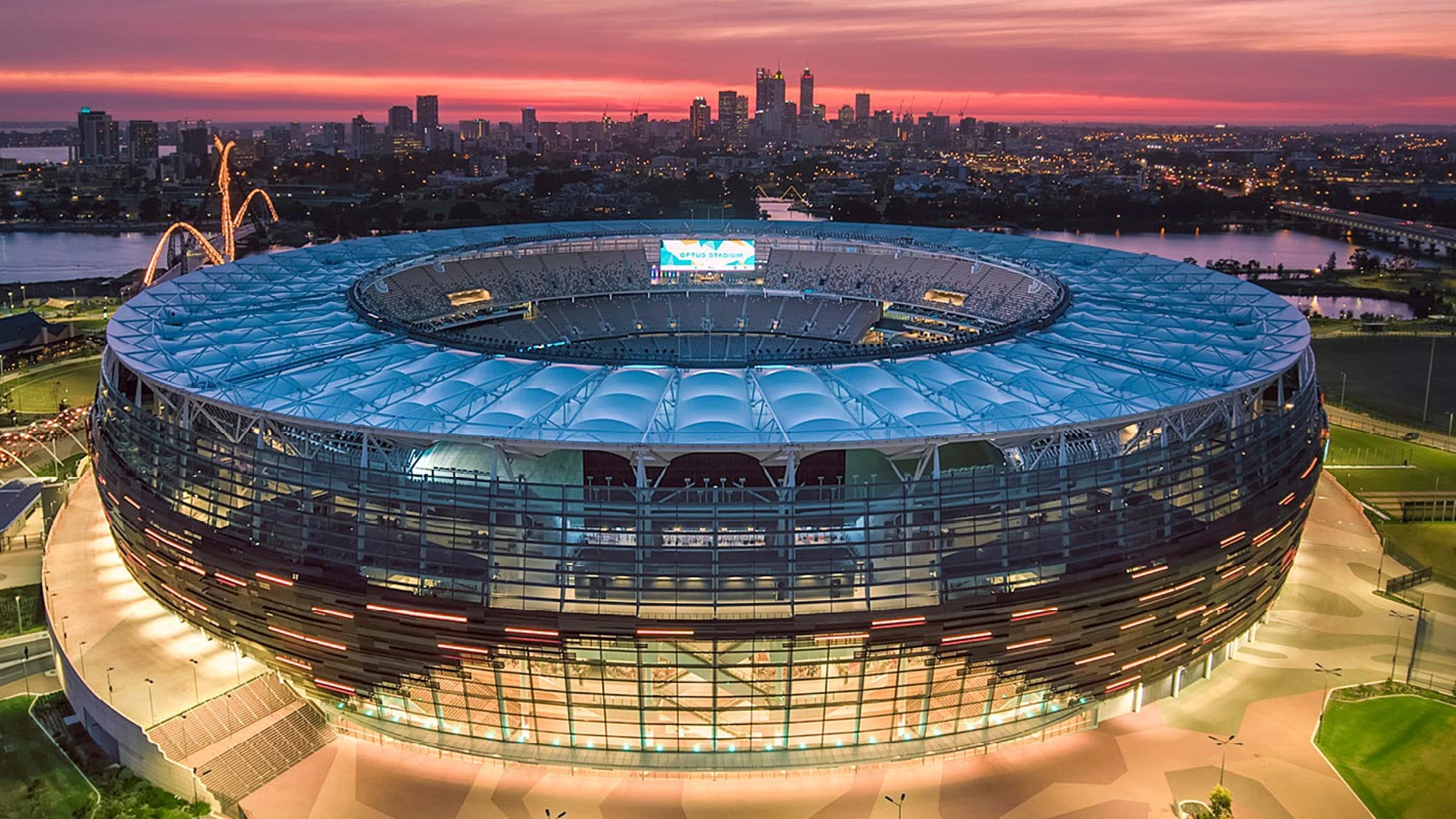 External view of Optus Stadium, Perth