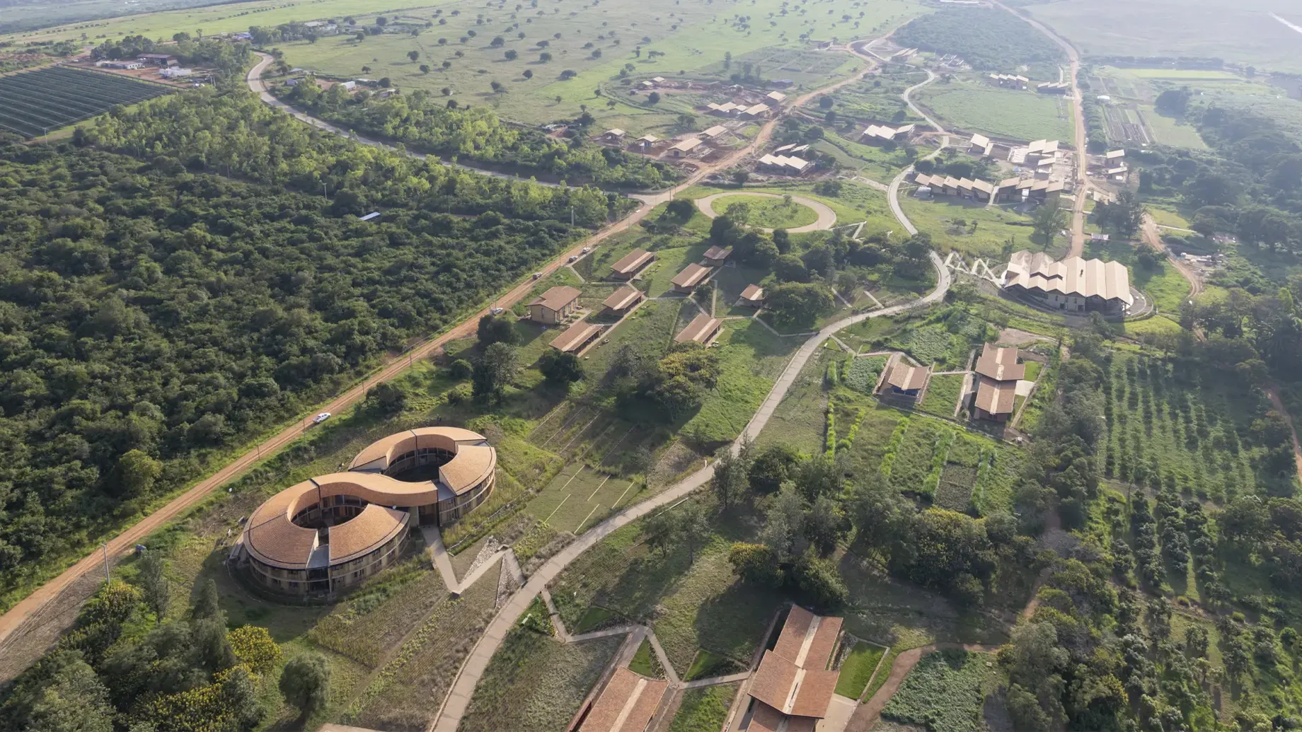 Aerial view of the Rwanda Institute for Conservation Agriculture