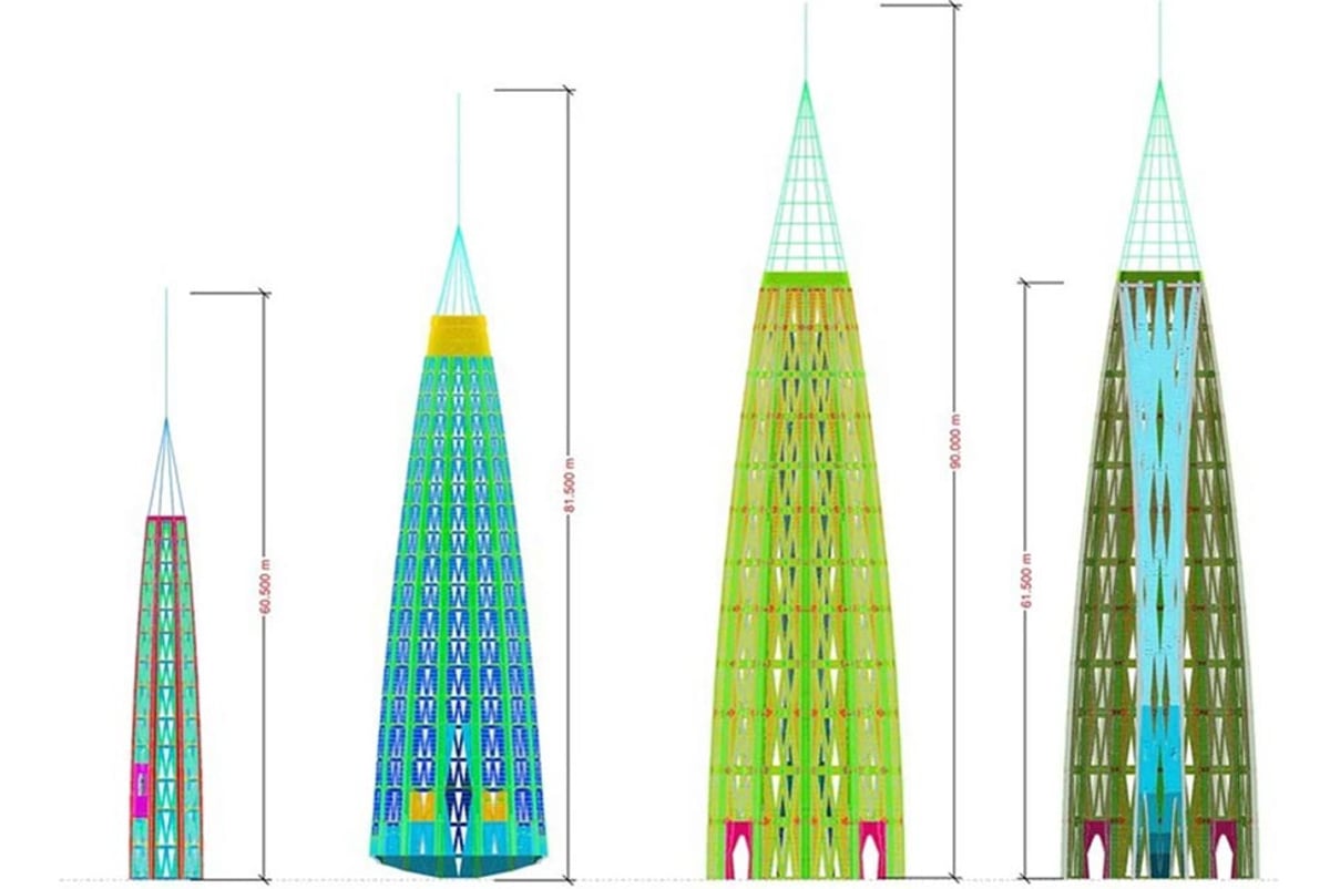 Digital representation of the tower dedicated to the Virgin Mary