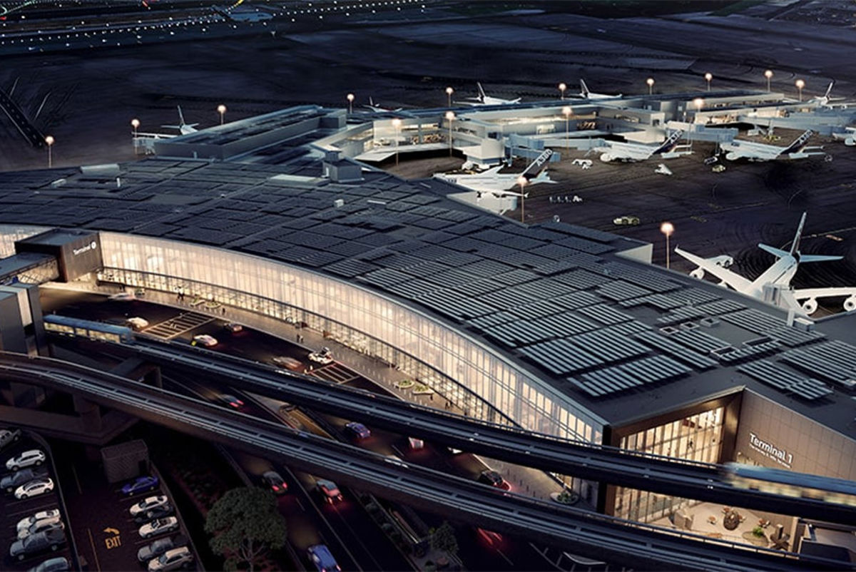 San Francisco Terminal 1 at night