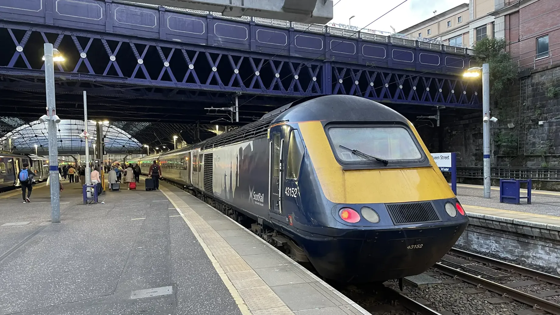 Scotrail train on platform