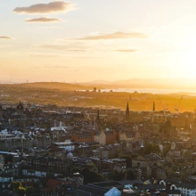 An aerial view across Edinburgh in Scotland