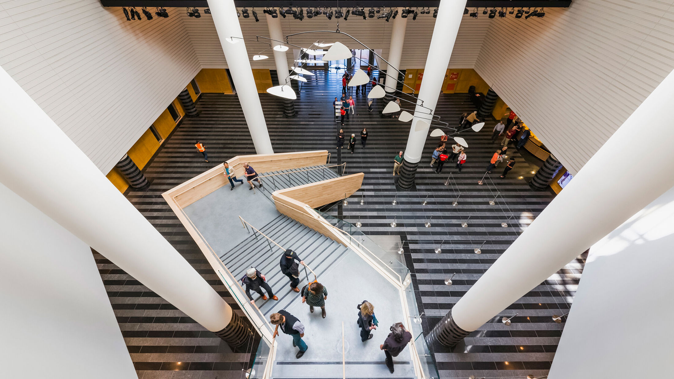 The renovated museum lobby