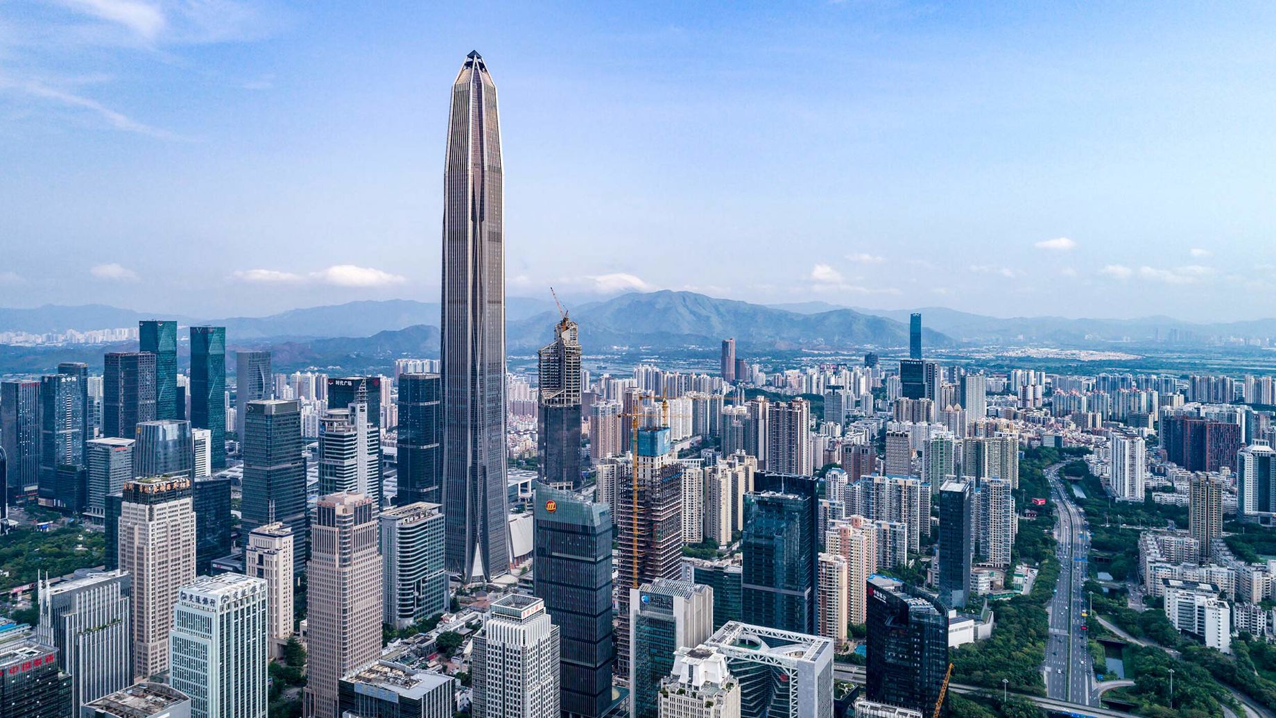 Shenzhen Ping An International Finance Centre (IFC) among the Shenzen skyline