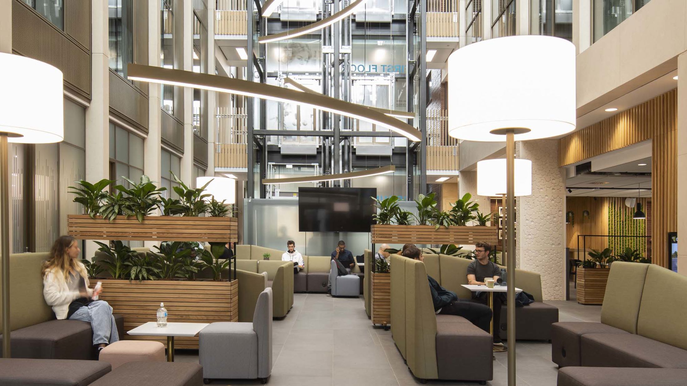 The atrium of the Sir William Henry Bragg Building