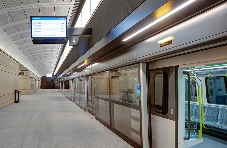 Platform with train doors open