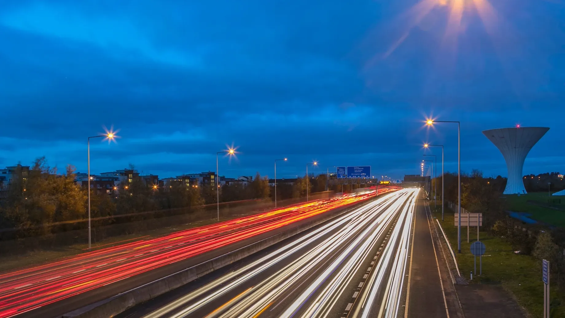 Cars driving taken with a slow shutter speed camera