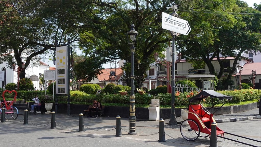 A city street in Semarang Indonesia