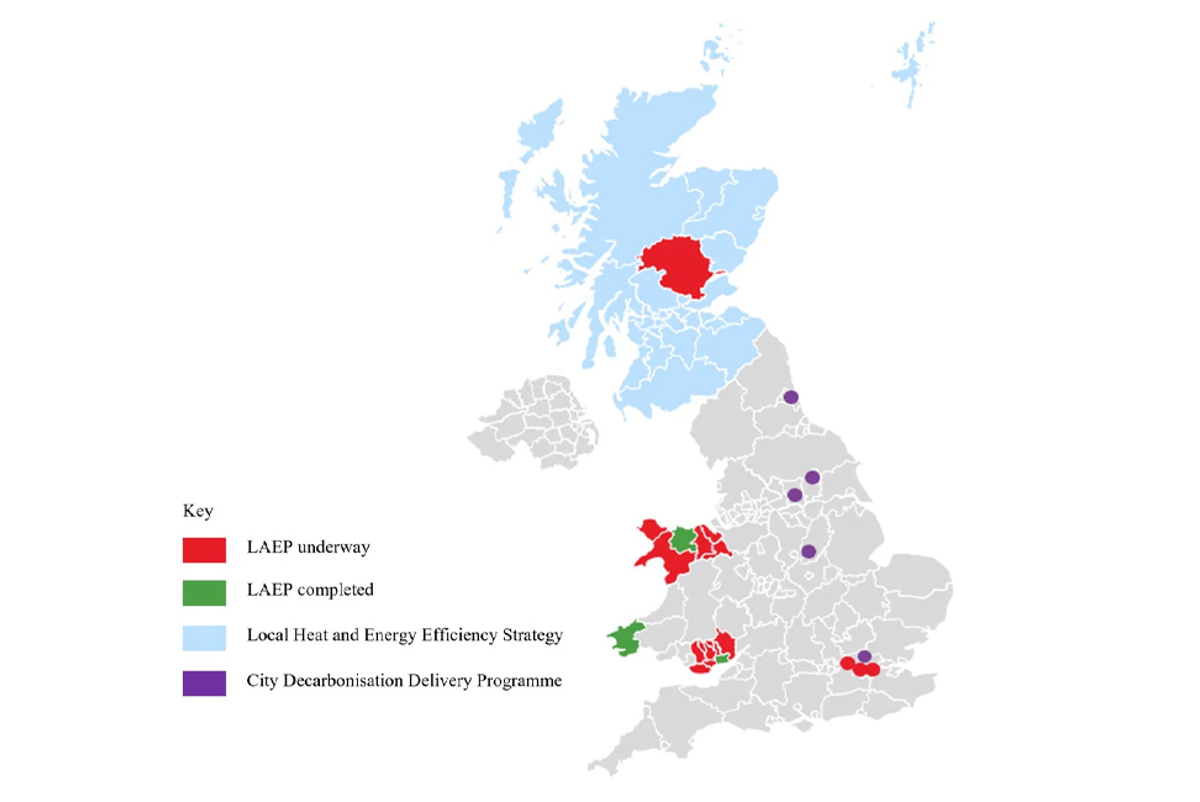 Local Area Enery Planning across UK map