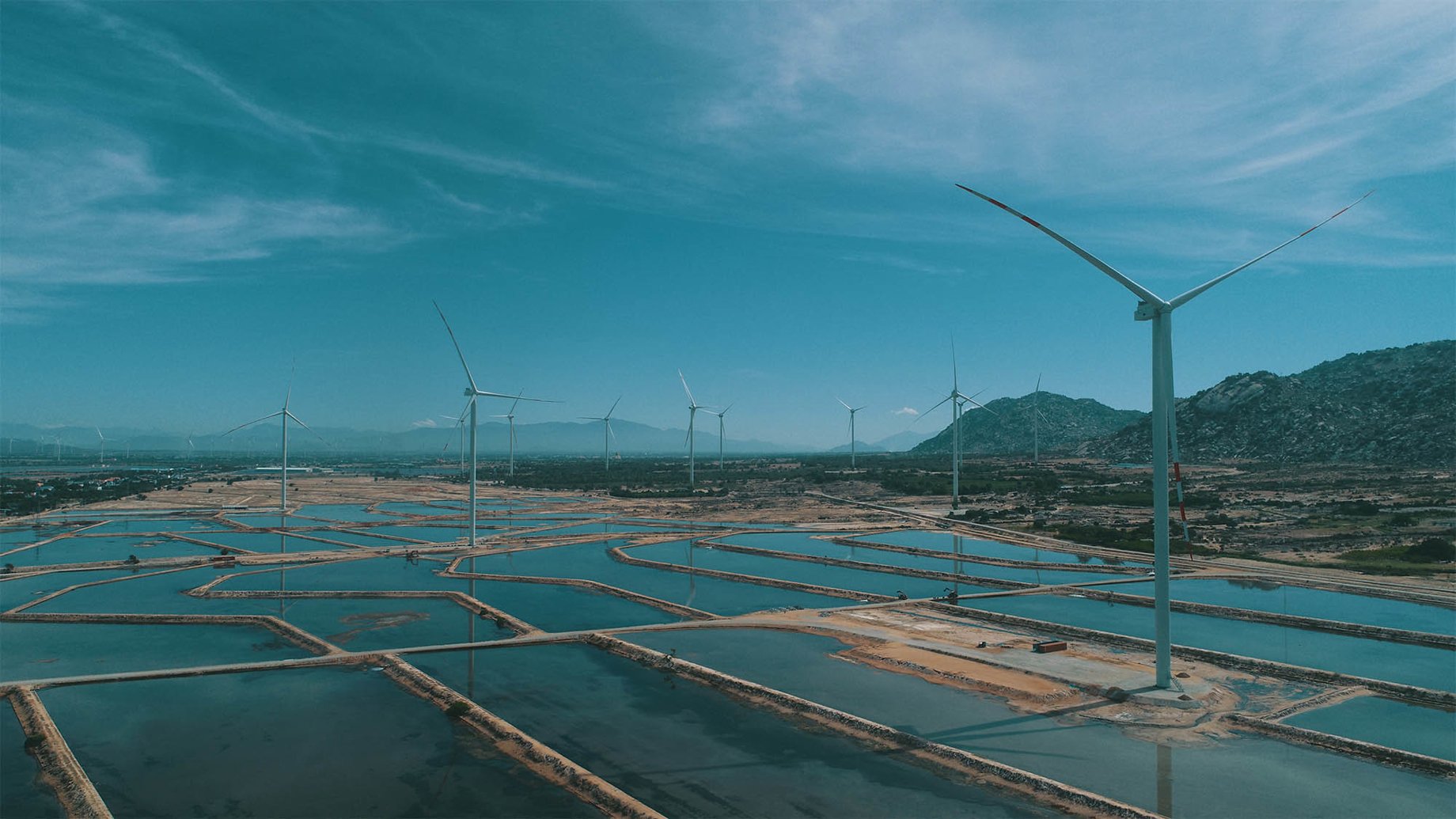 Wind farm in Ninh Thuan Province Vietnam