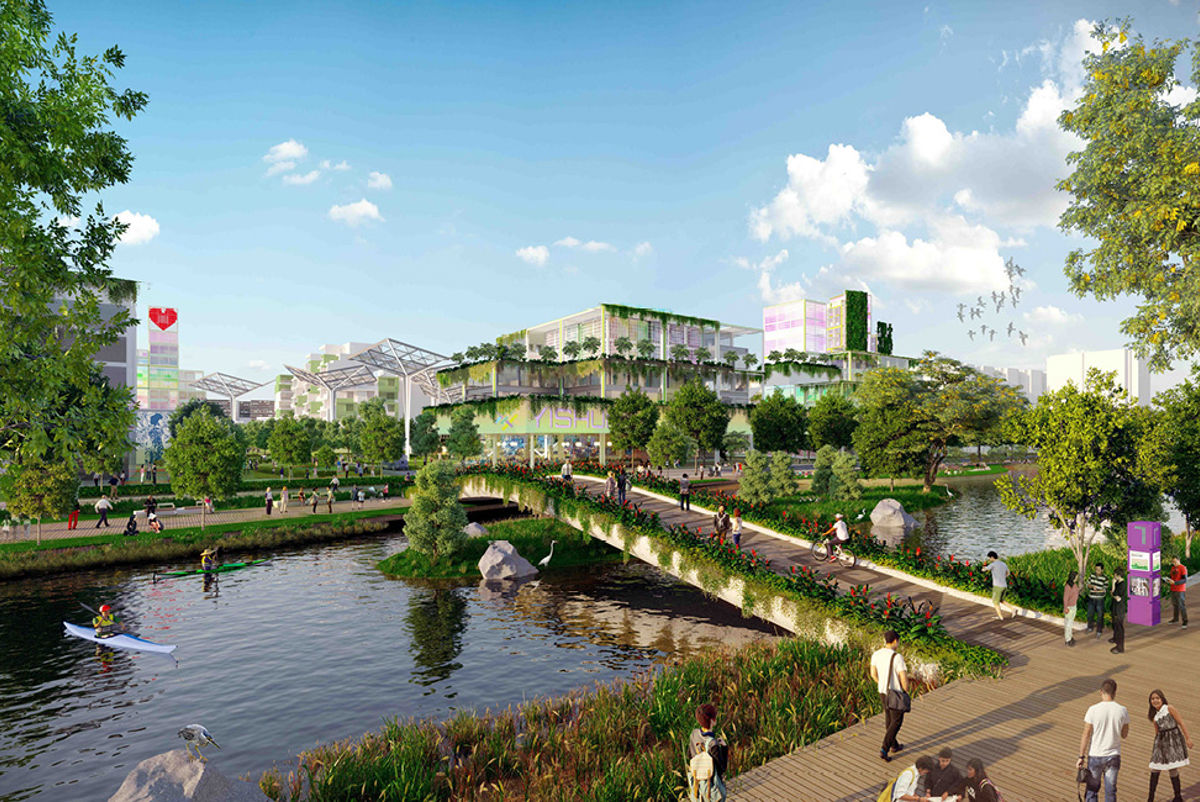 Render of the Yishun district masterplan