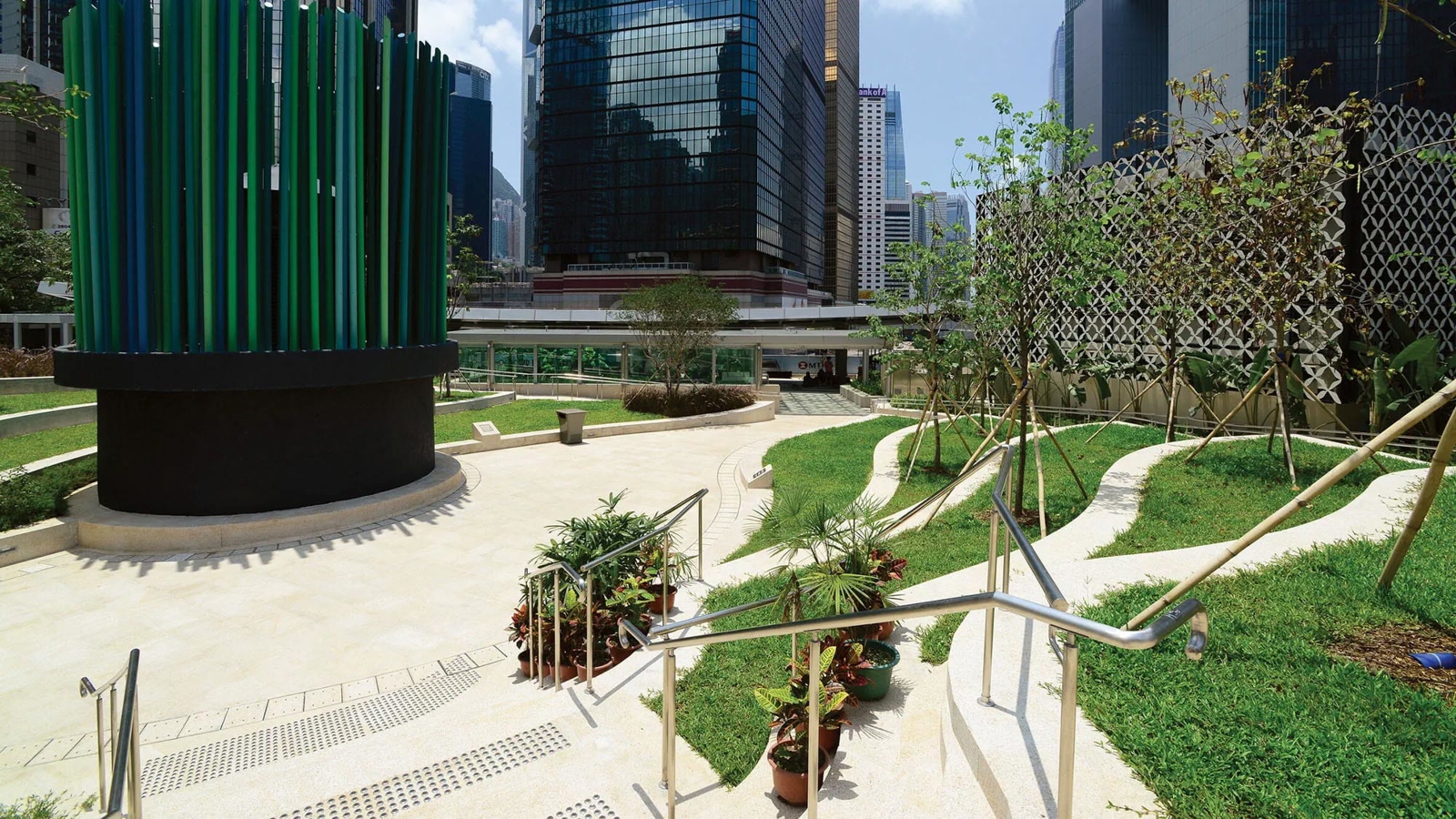 Admiralty Station above ground landscaping