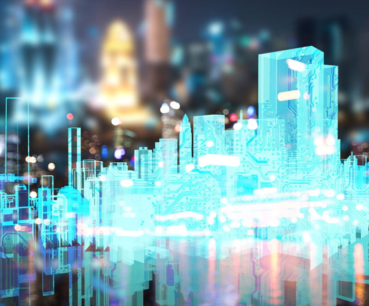 Digital image of a city