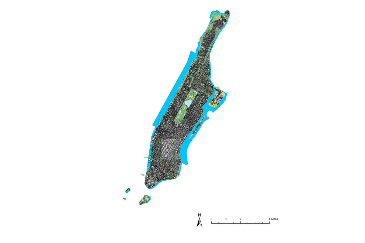 Geospatial map of New York City land types