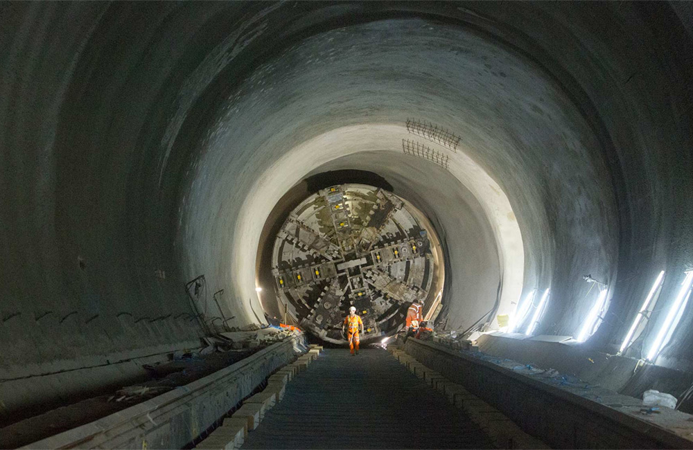 Crossrail tunnelling taking place