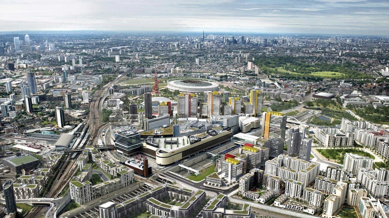 Visualisation of the London 2012 Olympic Park and surrounding area
