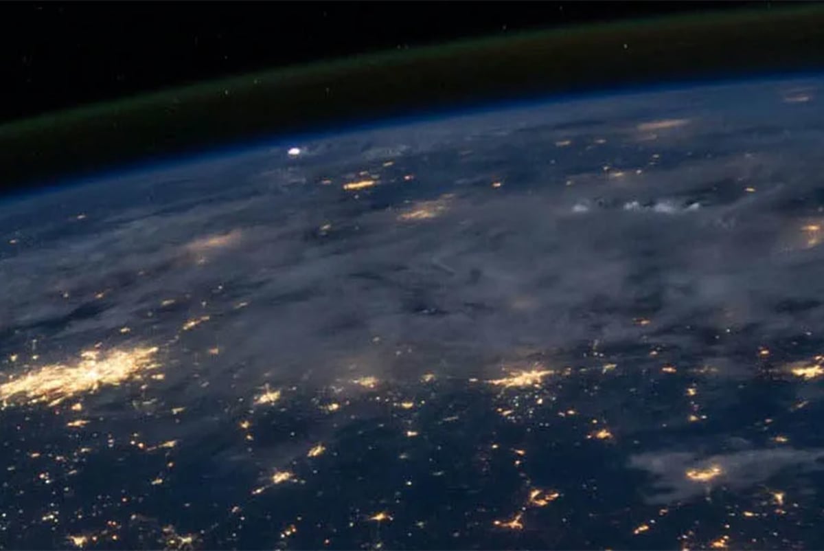 Globe lit up and seen from space
