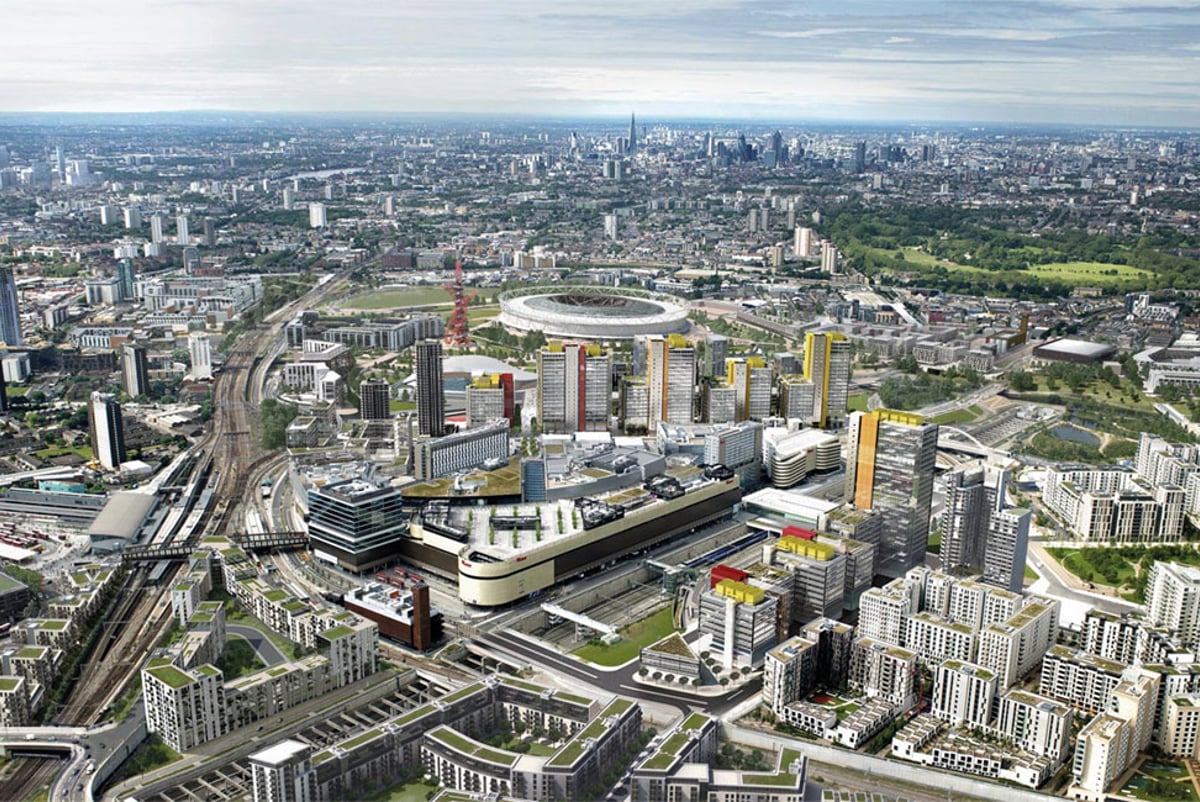 Aerial view of the London 2012 Olympic Games park