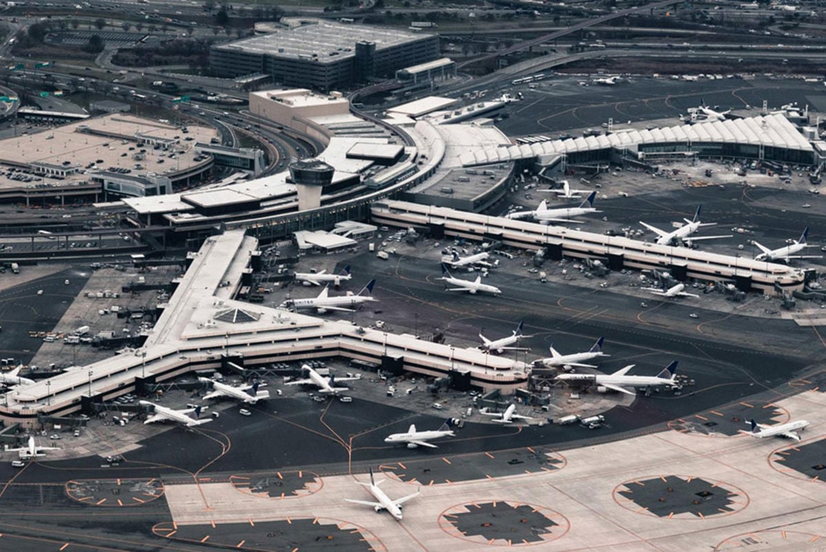 Aerial view of Newark Liberty International