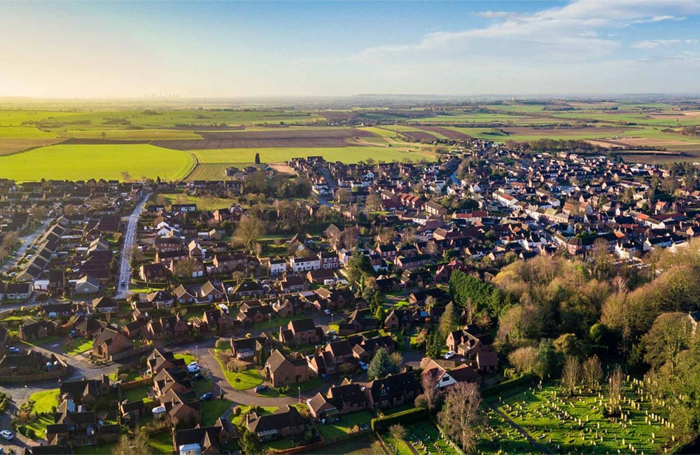 UK town seen from the air