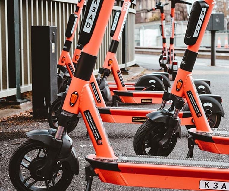 E-scooters on a street